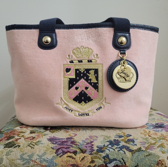 Juicy Couture Handbags - Vintage Juicy Couture Pink Velour Bag